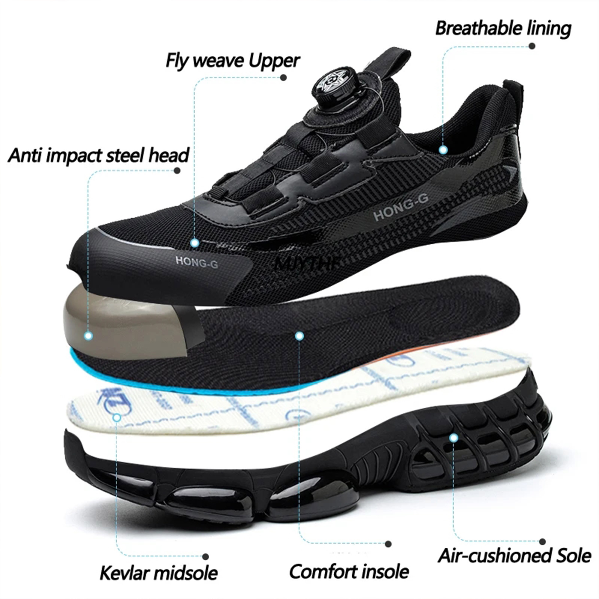 XQJ Men's Steel Toe Anti-Puncture Safety Work Shoe photo 4