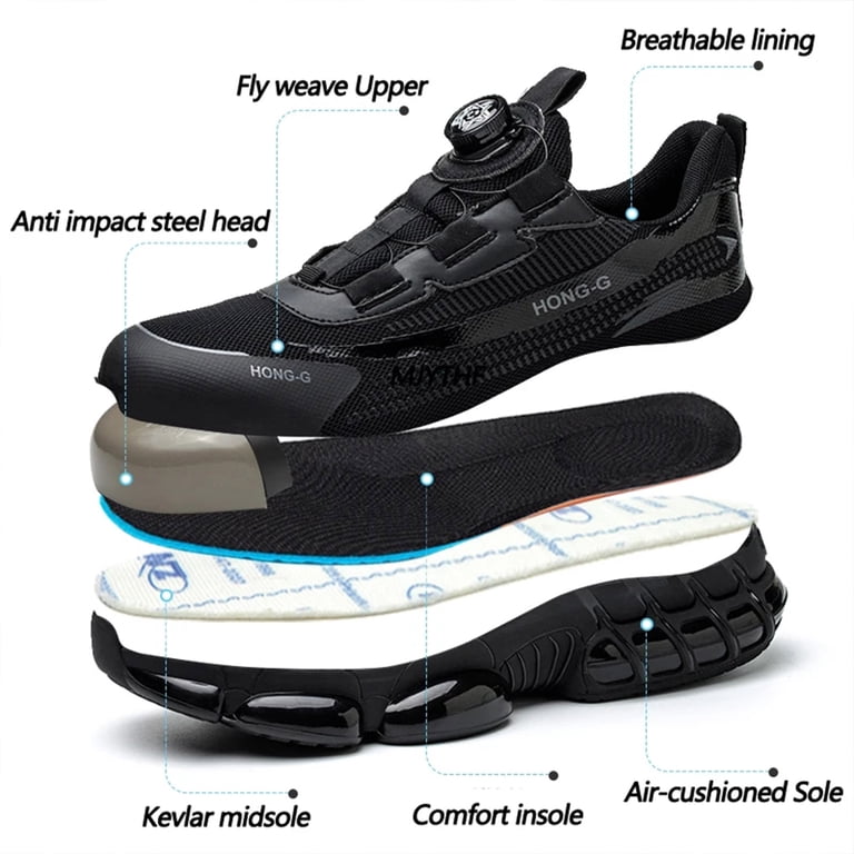 MANLEGU Steel Toe Shoes for Men Protection Anti-smashing  display picture 3