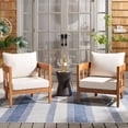 thumbnail image 2 of SAFAVIEH Owen Acacia Wood Armchair, Natural/Taupe (Set of 2), 2 of 12