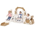 thumbnail image 4 of KORIMEFA 8-IN-1 Toddler Slide and Swing Set, Indoor Outdoor Playset for Kids Age 1-5, Bus-Themed Climber Slide, Swing, Wheel, 4 of 9
