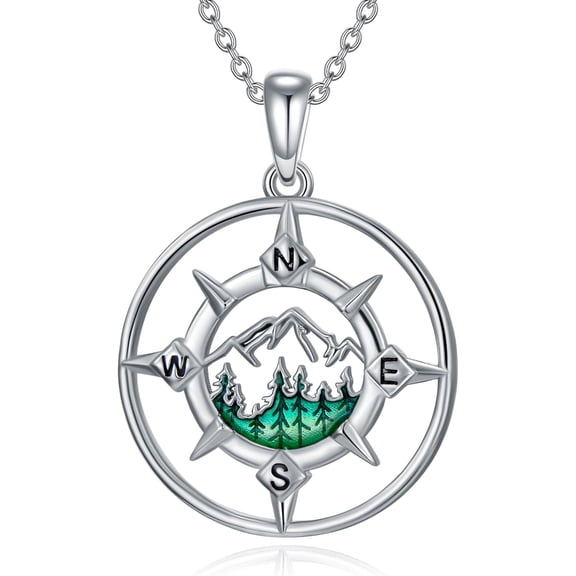 YAFEINI Compass Necklace for Women S925 Sterling Silver Graduation Friendship Talisman Travel Necklace Best Gifts for Traveler Graduation Gift Jewelry for Her