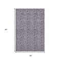 thumbnail image 3 of HomeRoots 655080 5 x 8 ft. Purple & Gray Floral Washable Machine Made Rectangle Area Rug with UV Protection, 3 of 8
