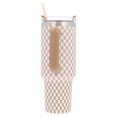 thumbnail image 6 of Checkered Tumbler and Artificial Flower Gift Set, Pink, 40 oz, Mother's Day by Way To Celebrate, 6 of 13