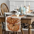 thumbnail image 3 of SM-XLHN Orange Polka Dot Pumpkin Eucalyptus Wood Fall Table Runner, Seasonal Autumn Kitchen Dining Table Decoration for Home Party Decor 13x72 Inch, 3 of 6