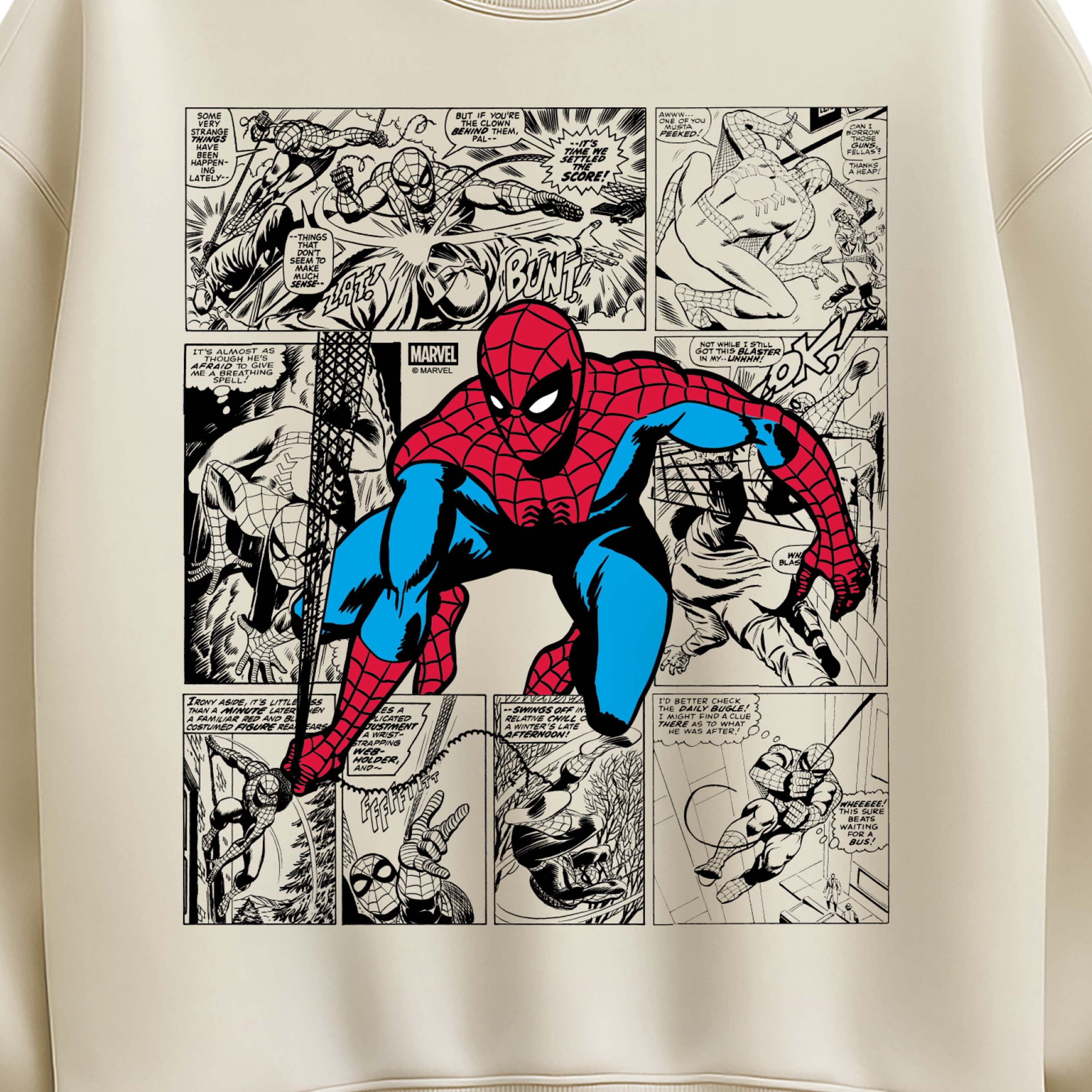 Marvel - Spider-Man Comic Jump - Women's Oversized Fleece Crew Sweatshirt