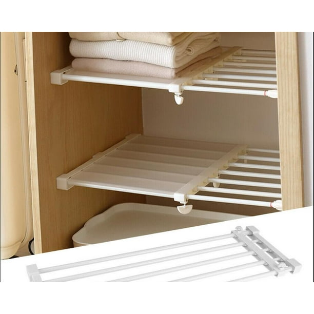 Closet Tension Shelf & Rod, Adjustable Organizer for Closet, Expandable Closet Tension Shelf