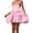 Pink, variant on Women's Ruffle Layered Tie Shoulder Cami Dress 100% Cotton Fabric for Effortless Summer Chic Everyday Wear AllDay