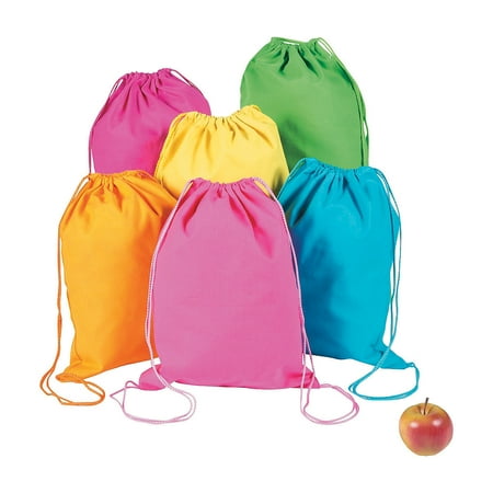 backpacks oriental trading company totes drawstring neon plain apparel lg express pieces canvas accessories fun