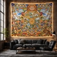 thumbnail image 6 of Bhavachakra Wheel With Blue Sky and Offerings, Majestic Illustration for Spiritual Decor Lovers, Thangka Wall Art, Birthday Gift, Tapestry Wall Hanging for Bedroom and Study Room, 6 of 7