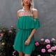 thumbnail image 4 of Vestido Con Volantes, Cintura Elástica, Elegante, Sin Espalda, Con Hombros Descubiertos, Para Fiestas De Citas, 4 of 8