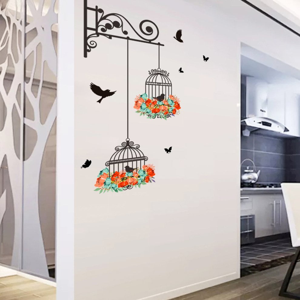 New Bird Cage Decoration Painting Living Room TV Background Wall Decoration  Wall StickersStickers murals | Walmart Canada