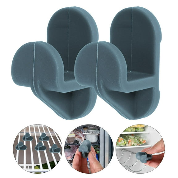 WHAMVOX  8 Pcs Cooler Shelf Hooks Freezer Support Refrigerator Clamp Clips Grey