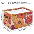 thumbnail image 4 of Yayeee 2 Pack Canvas Storage Basket with Handles for Shelves Fabric Bins Closet Organizer, Orange Hand Drawn Floral, 4 of 8