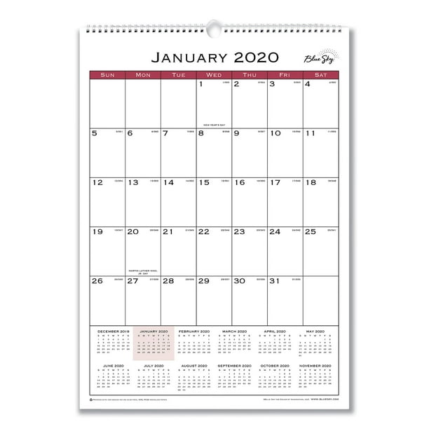 Blue Sky Classic Red Wall Calendar, 12 x 17, 2021 117373