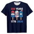 thumbnail image 5 of 250 Anniversary Usa Shirt Summer Tops for Women Graphic Tees Stylish Printed Short Sleeve Round Neck Comfortable Casual Daily Everyday Wear Navy, 5 of 5