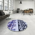 thumbnail image 4 of Ahgly Company Machine Washable Indoor Square Transitional Blue Area Rugs, 7' Square, 4 of 7