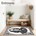 thumbnail image 3 of ODIKA 4'x6' Machine Washable Non-Slip Area Rug, Currency Inspired Artistic Motif Featuring Benjamin Portrait High Traffic Rug with Pad, Black, 666567, 3 of 8