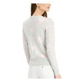 thumbnail image 2 of CHARTER CLUB Womens Pink Knit Ribbed Polka Dot Pouf Sleeve Crew Neck Sweater M, 2 of 4