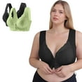 thumbnail image 5 of Lace Bralettes for Older Women,Plus Size Seamless Bras No Underwire,Front Closure Soft Breathable Pull-On Camisoles 2 Pack,M-5XL, 5 of 9