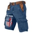 thumbnail image 5 of Patriotic Shorts for Men Patriotic Printed Distressed Washed Shorts with Pocket Outdoor Hiking Fishing Military Cargo Shorts 250 Years Of Freedom Cross Independence Day Patriotic Shorts,Blue 2XL, 5 of 5