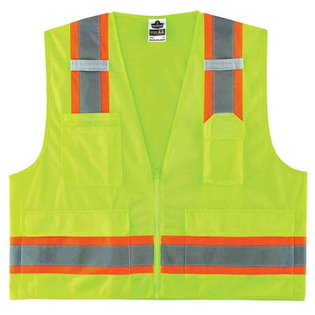 

Ergodyne GloWearÂ® 8248Z Type R Class 2 Two-Tone Surveyors Vest Lime S/M