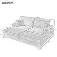 thumbnail image 3 of Aukfa 87" Double Chaise Oversized Sofa Bed with USB Ports&Cup Holder for Living Room, 2 Pillows, Corduroy, Blue, 3 of 12