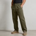 thumbnail image 3 of Cotton Casual Sweatpants for Men Plus Size Straight Leg Open Bottom Athletic Pants with Pockets Trendy Elastic Waist Joggers Workout, 3 of 6