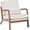 Beige-AC, variant on Simenmax Mid Century Modern Accent Chair, Lounge Chair with Cushion, Solid Wood Chair with Arms, Reading Chair for Living Room, Bedroom,Beige