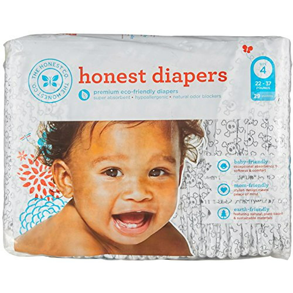 The Honest Company Diapers, Skulls, Size 4, 29 Count