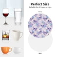 thumbnail image 4 of KLL Drink Coasters Set Round Shape of 4,PU Leather Absorbent Coasters Set Decorative Coffee Cup Coasters Housewarming Gift for Home Decor-white Skull crystal flower, 4 of 5