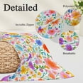 thumbnail image 6 of Colorful Spring Floral Throw Pillow Cover, Pillowcase Protectors with Zipper, Breathable Decorative Lumbar Pillow Case Cover, Summer Watercolor Botanical Pillow Shams for Couch Sofa 12x20Inch, 6 of 8