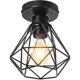 thumbnail image 1 of Industrial Metal Ceiling Light, Vintage Style Black Pendant Light, Retro Diamond Cage Shape for Living Room Bedroom Dining Room (Bulb Not Included), 1 of 4
