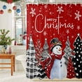 thumbnail image 6 of Merry Christmas Shower Curtains for Bathroom, Snowman Xmas Tree Waterproof Fabric Shower Curtain for Bathroom Bathtub Decoration, Machine Washable, 60"x72", 6 of 9