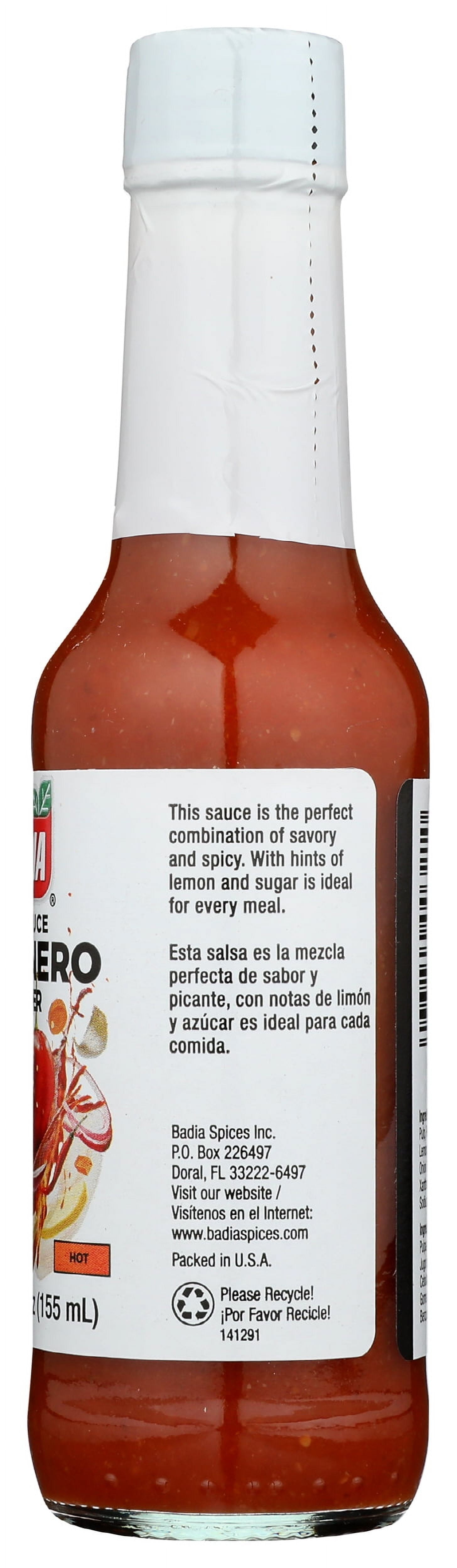 Pack of 12, Badia Habanero Hot Sauce, 5.2 oz