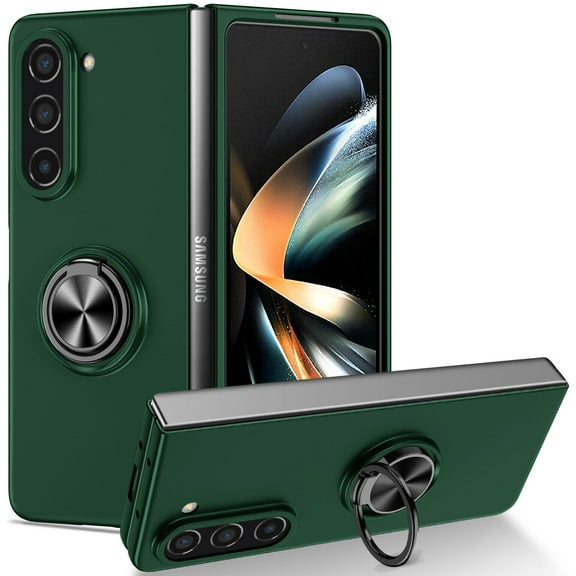 Slim Protective Cover with Ring Grip for Samsung Galaxy Z Fold 5 - Green