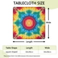 thumbnail image 2 of Colorful Tie Dye Mandala Pattern Square Fitted Tablecloth with Elastic Edge,Square Table Cover,Washable Elastic Table Cover for Home Kitchen Party Decor 34"x34", 2 of 6