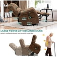 thumbnail image 5 of MEETWARM Large Power Lift Electric Recliner Chair with Extended Footrest for Elderly, Big and Tall Lift Chair for Seniors Reclining Chair for Living Room with Massage and Heated,USB Ports(Brown), 5 of 9