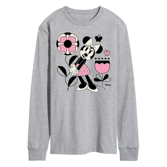 Disney - Minnie Mouse with Flowers & Butterflies - Men's Long Sleeve T-Shirt