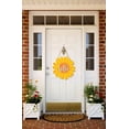 thumbnail image 3 of Sunflower Hello Wood Door Hanger 12 Inch Large Wooden Flower Sign Inspirational Wall Porch Art Summer Fall Front Door Wreath Hanging for Bedroom Living Room Indoor Outdoor Kitchen Home Decor, 3 of 5