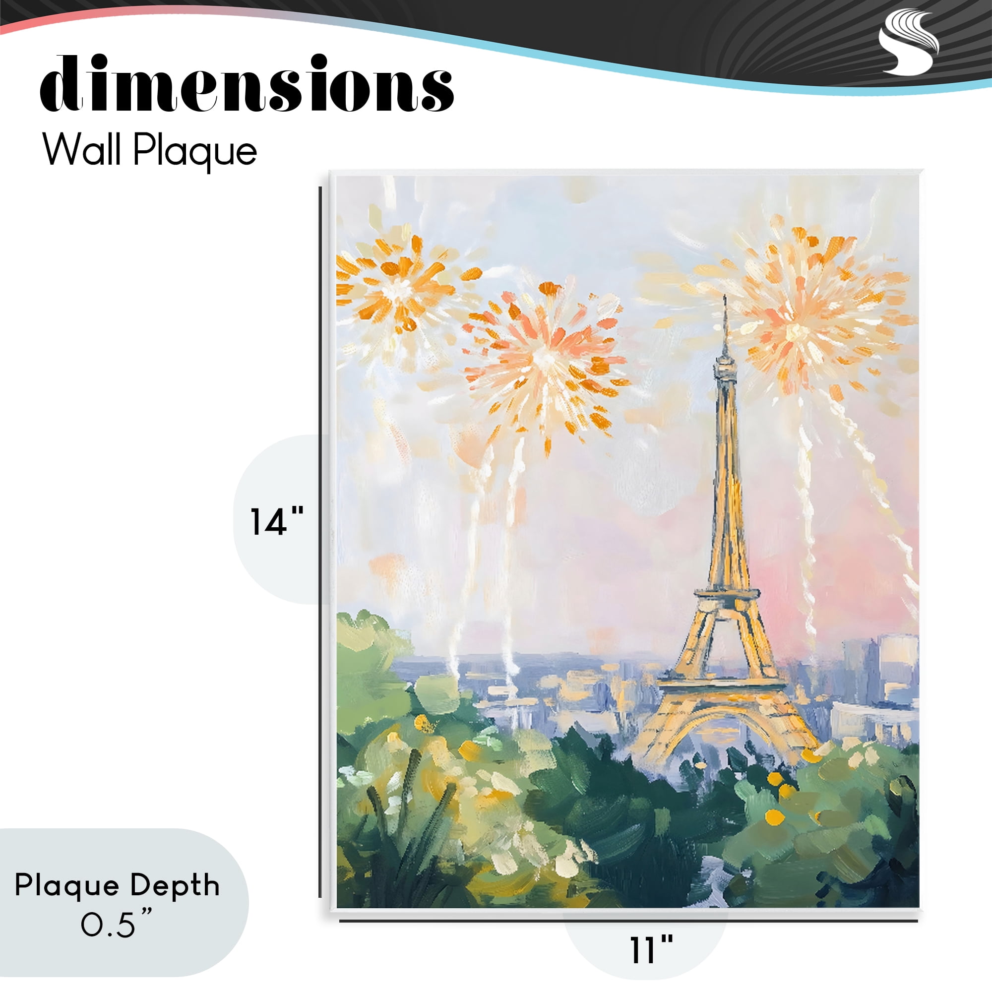Stupell Industries Fireworks in Paris Wall Plaque Art, design by The Prints Vibe