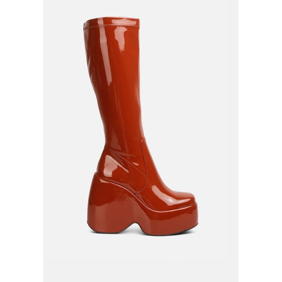 Dirty Dance Patent High Platfrom Calf Boots