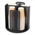 thumbnail image 2 of 2X Organizador Giratorio de Tazas y Tapas con 4 Compartimentos, Dispensador de Tazas de Café, Soporte para Almacenamiento de Vasos de Papel, para Encimera, Negro, 2 of 5