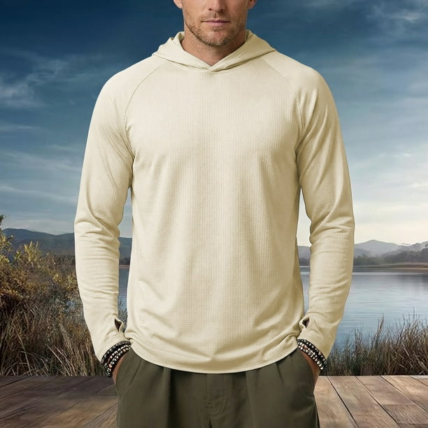 MHFRRA Sudadera de Manga Larga con Capucha de Alto Rendimiento y Tejido Elástico para Correr, Entrenar En El Gimnasio y Actividades Deportivas Al Aire Libre, Ligera y Cómoda Beige