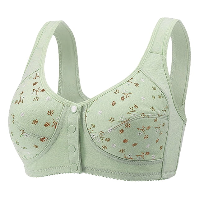 Womens Sports Bras Solid Color Lace Camisole Push Up Wireless Bra Queen Size Zero-Irritation Plus Size Bra Light Green L