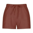 thumbnail image 4 of Women Comfy Drawstring Casual Elastic Waist Pocketed Shorts Grey, 4 of 5