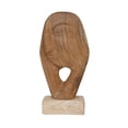 thumbnail image 6 of Bloomingville Bloomingville Hand Carved Teakwood Face Sculpture, Natural, 6 of 7