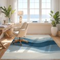 thumbnail image 3 of Design&I 2'x3' Ultra Soft Door Mat, Dusty Blue Charcoal Wavy Stripes Abstract Minimalist Ombre Design Fluffy Washable Easy Care Indoor rug for Bedside Entryway, 3 of 7