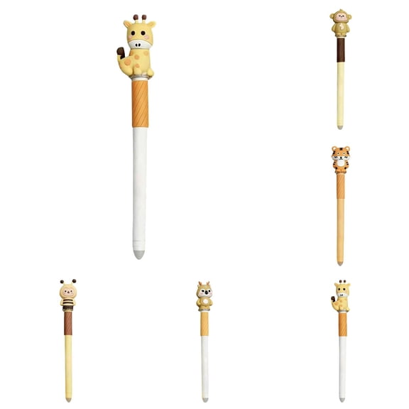 Starlight 5Pcs 5ml Erasable Pens, 6.2 inch 0.5 mm Fine Point Erasable Gel Pens, Cute Animal Design, Graduation Party Supplies, Graduation Gifts for Her, Blue Ink
