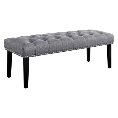 Grey Diamond Button Tufted Upholstered Bed Bench (Best Of A Bad Bunch)