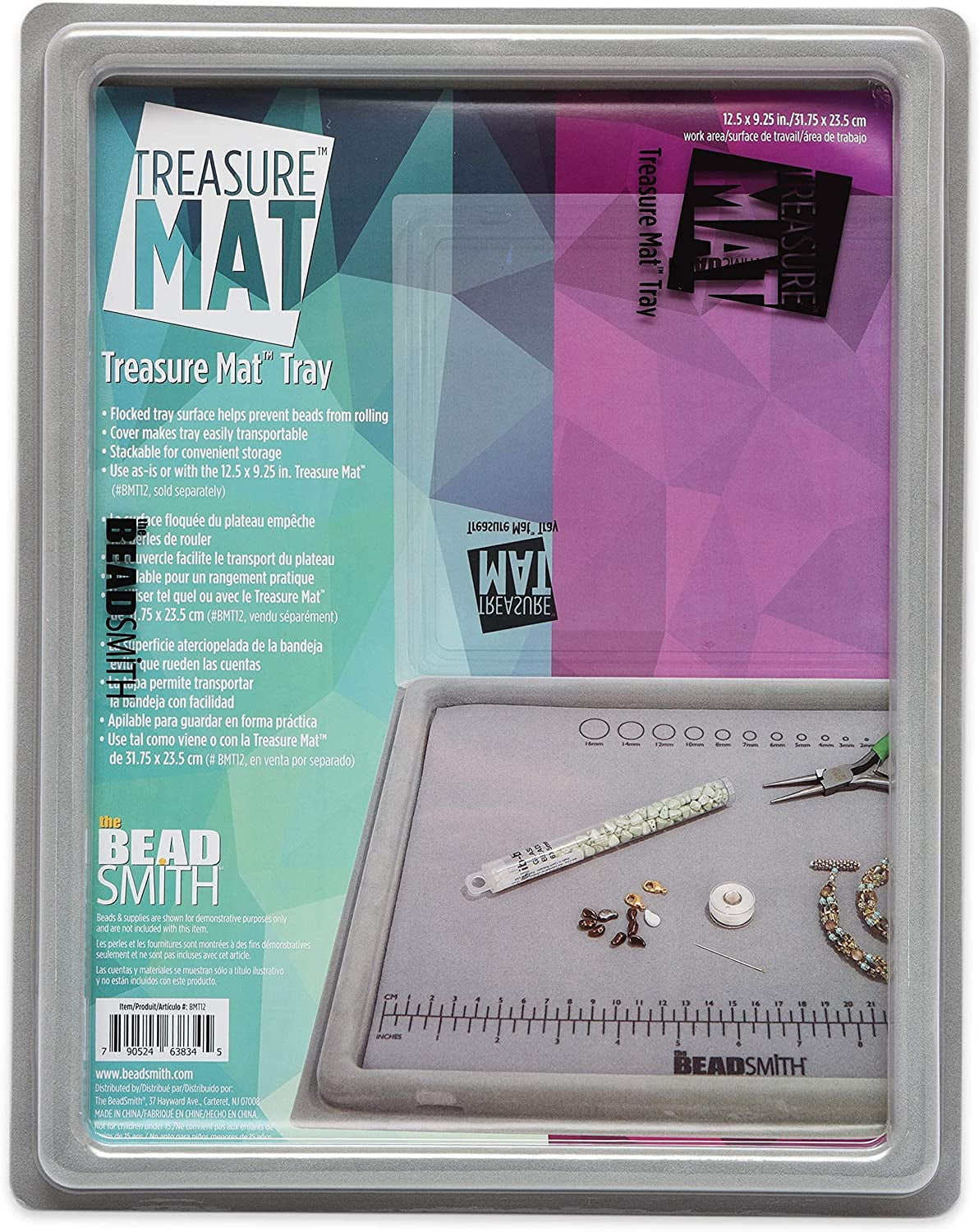 Deluxe Treasure Bead Mat - 11x14 Featuring 8 Built-In Compartments with  ScoopEEZ Metal Bead Scoop
